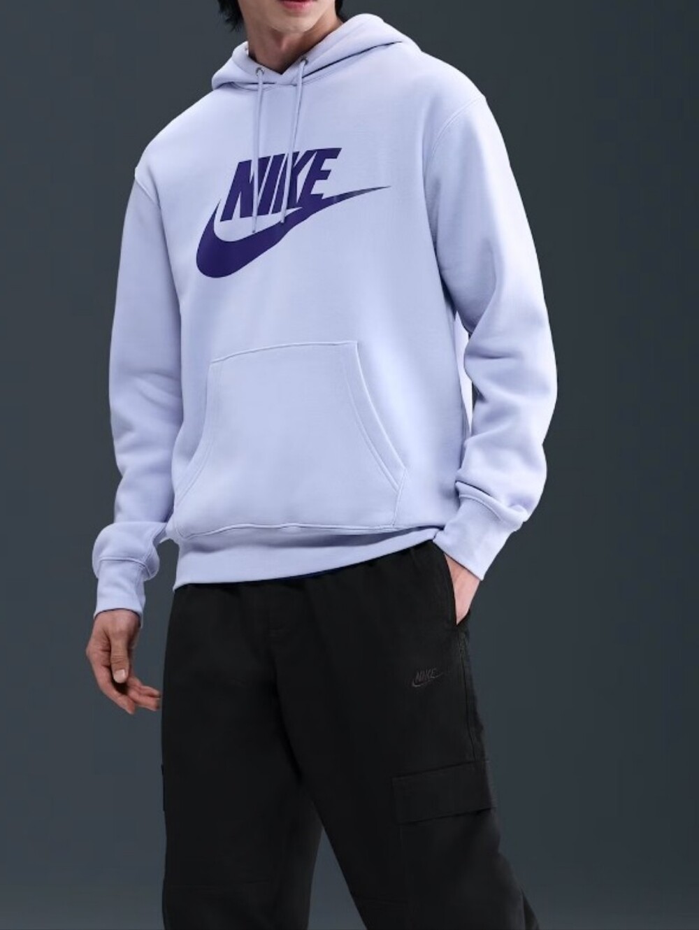 Nike Sportswear Club Fleece Pullover Hoodie Ghost Purple Wild Grape-Medium